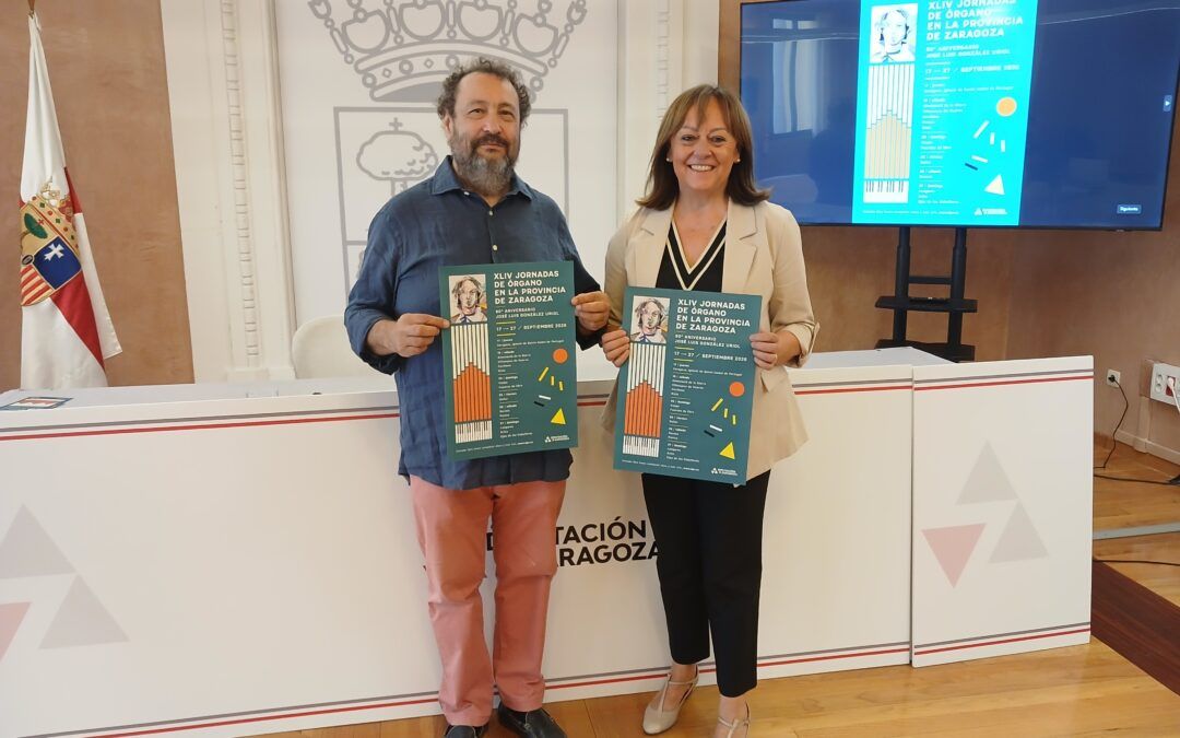 La Diputación de Zaragoza lleva una nueva edición de sus Jornadas de Órgano a 13 municipios del 17 al 27 de septiembre
