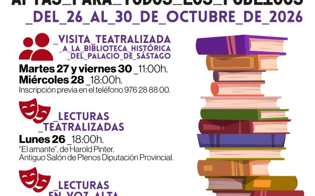La Diputación de Zaragoza celebra el Día Internacional de las Bibliotecas con una semana de actividades culturales